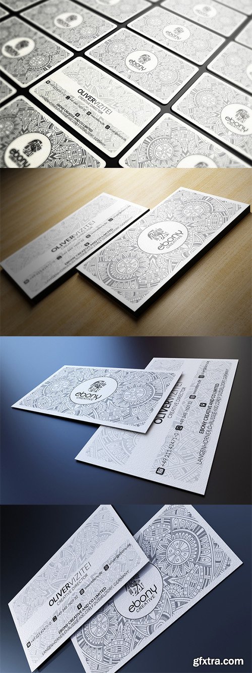 CM - Elegant White Business Card 218622