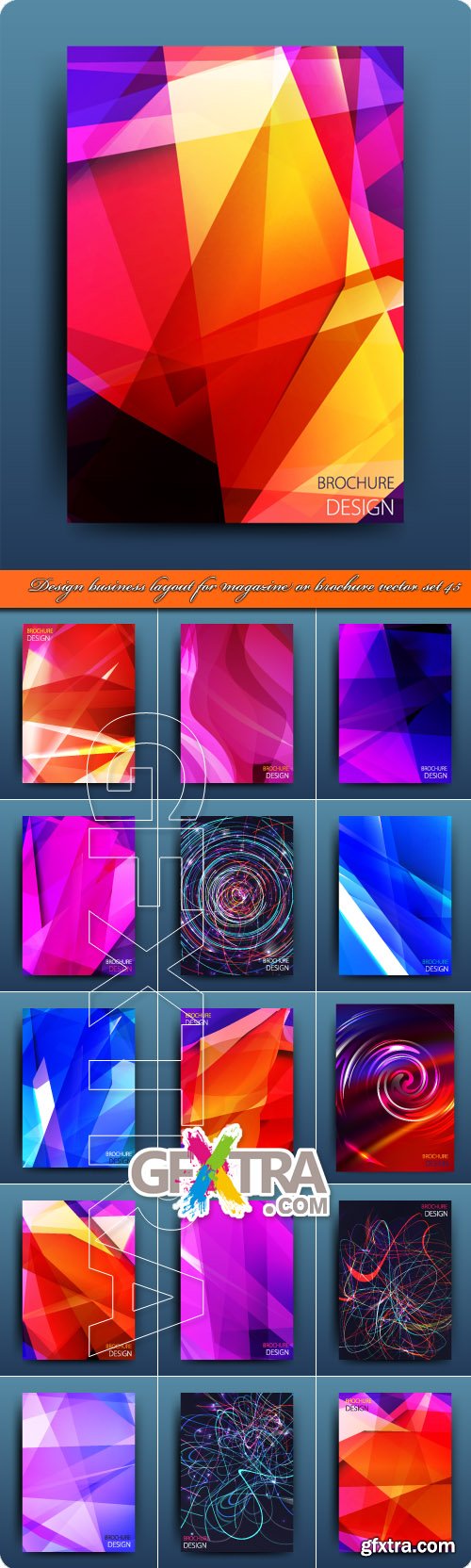 Design business layout for magazine or brochure vector set 45