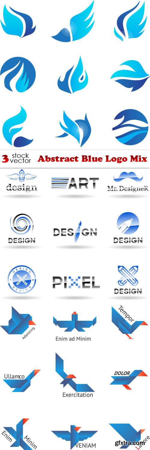 Vectors - Abstract Blue Logo Mix