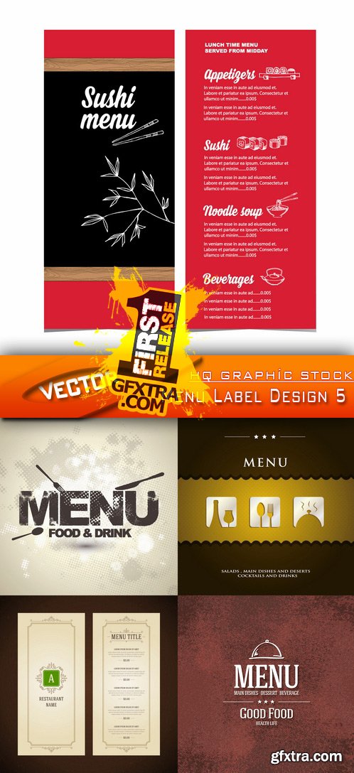 Stock Vector - Menu Label Design 5