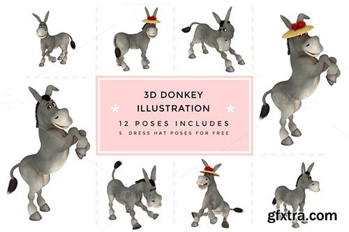 CM 3D Character Toon Donkey 220727