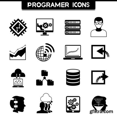 Vector - Programer and Software Development Coding Icons