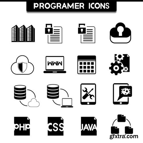 Vector - Programer and Software Development Coding Icons