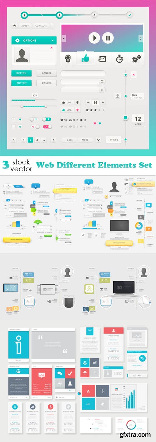 Vectors - Web Different Elements Set