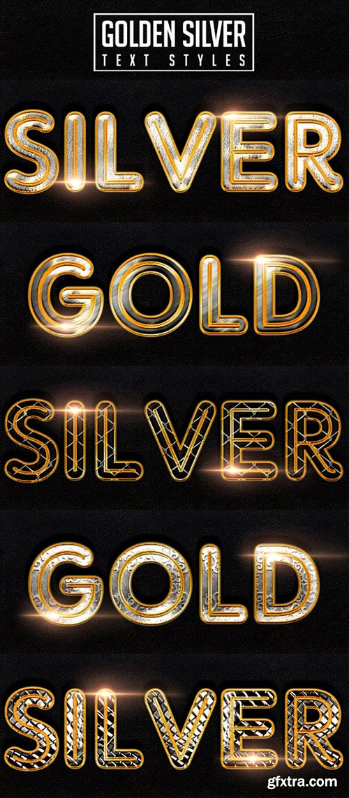 10 Golden Silver Text Styles