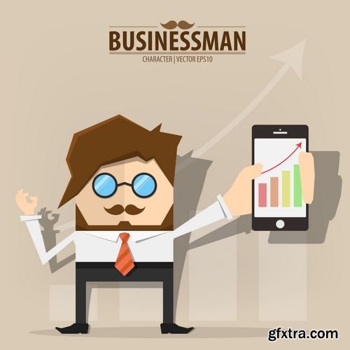 Vector - Businessman Presenting Information