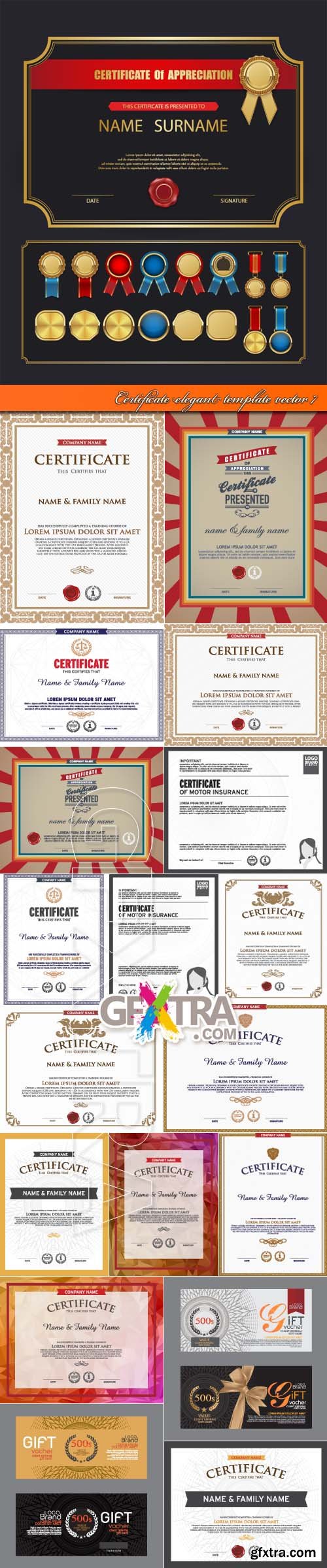 Certificate elegant template vector 7