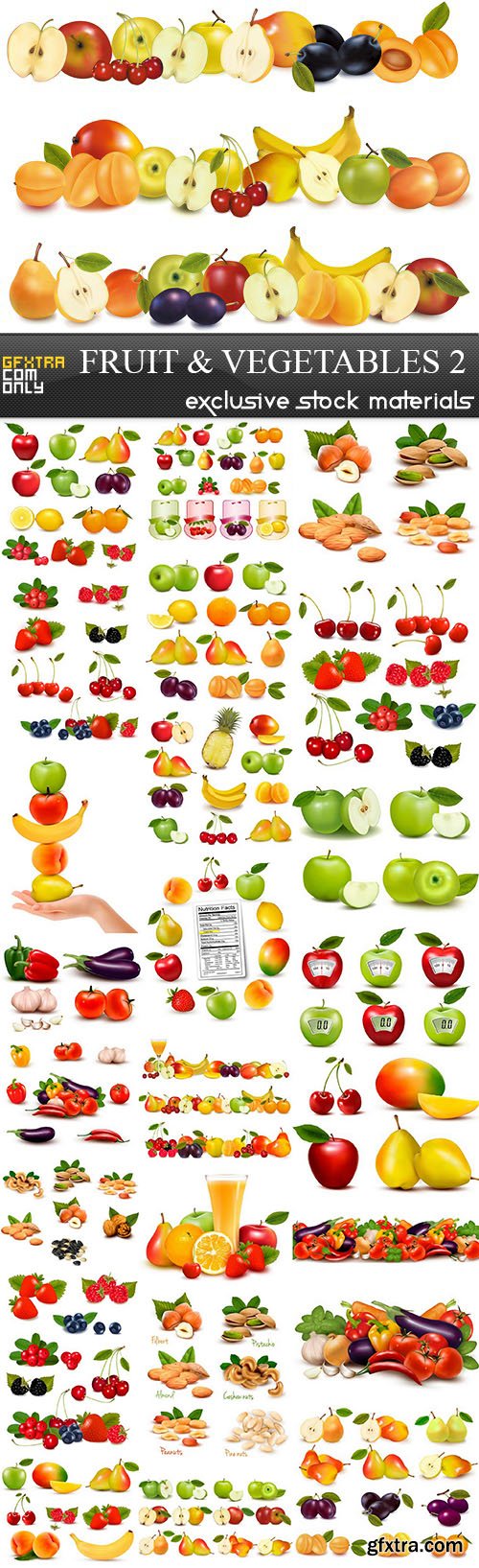 Fruit & Vegetables 2 - Vector Stock, 25xEPS