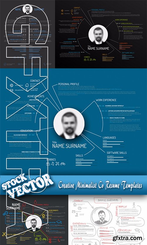 Stock Vector - Creative Minimalist Cv Resume Templates