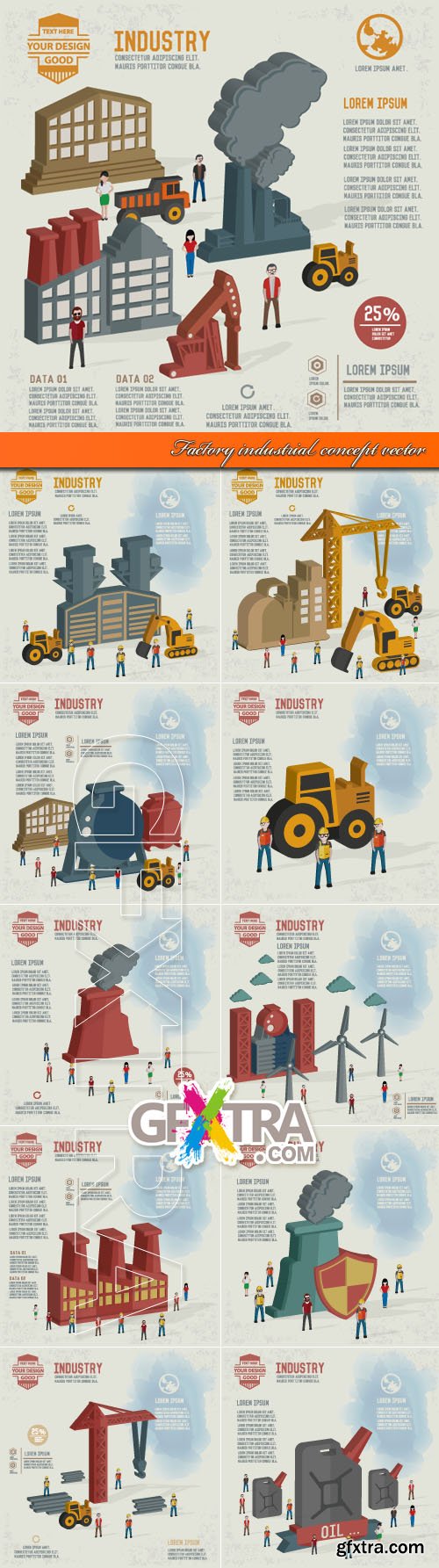 Factory industrial concept vector