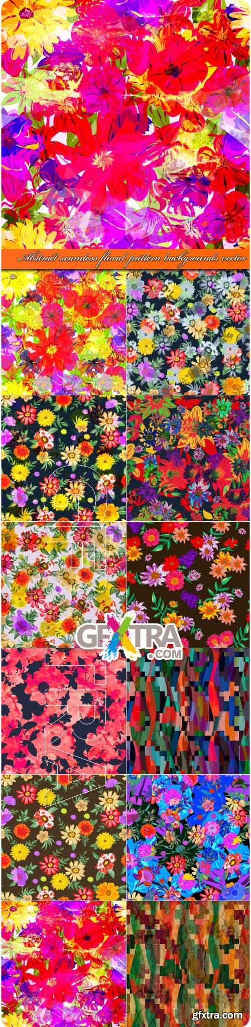 Abstract seamless floral pattern backgrounds vector