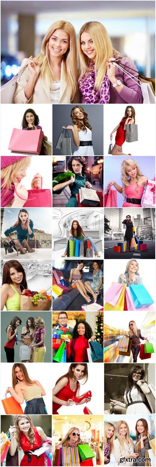 Shopping girl stock photos