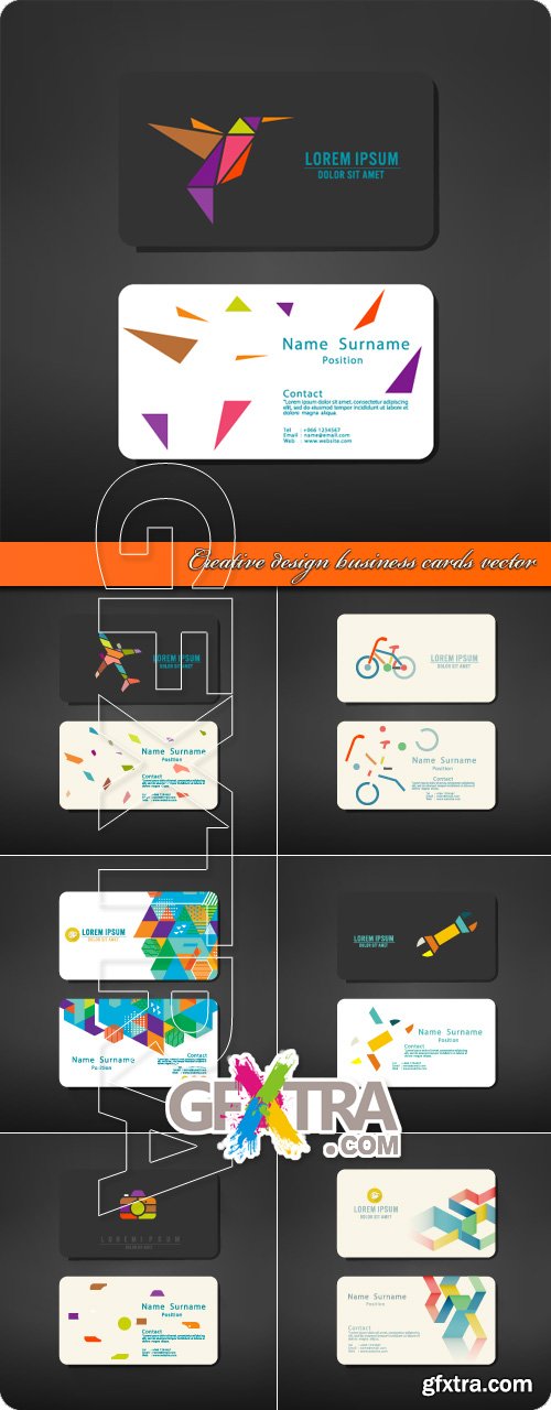 Creative design business cards vector