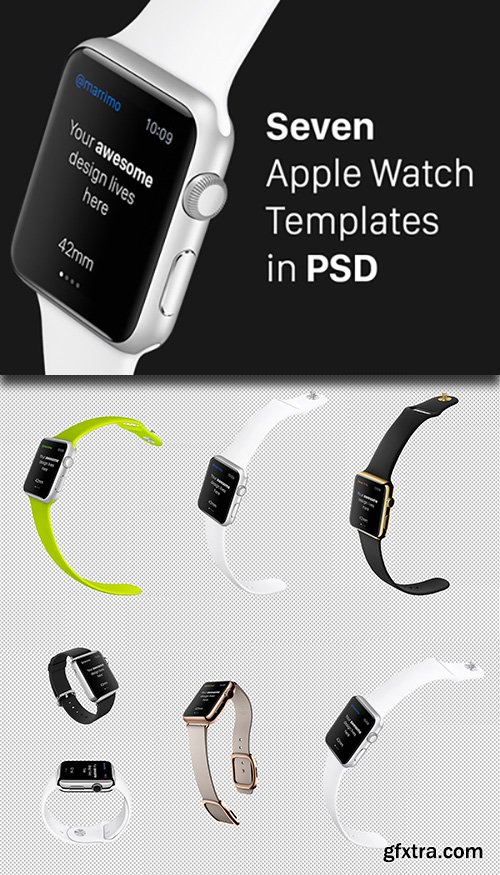 PSD Mock-Up's - 7 iWatch Templates