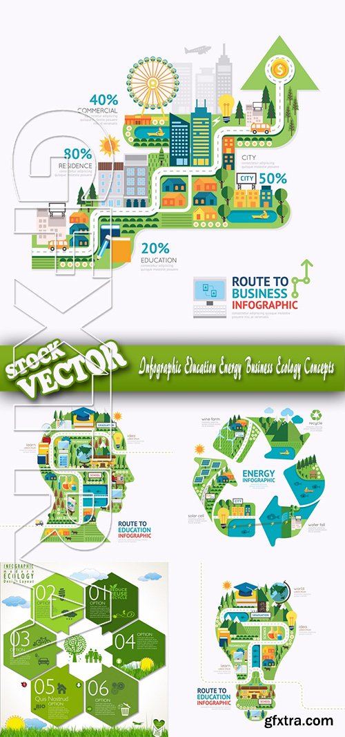 Stock Vector - Infographic Education Energy Business Ecology Concepts