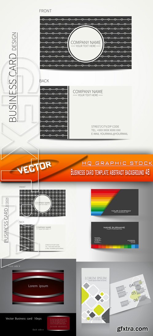 Stock Vector - Business card template abstract background 48