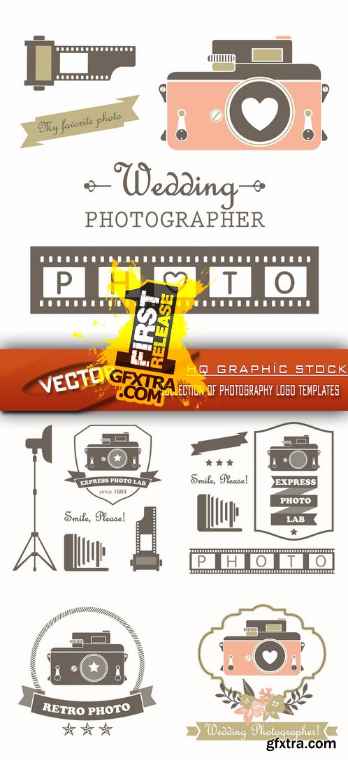 Stock Vector - Collection of photography logo templates