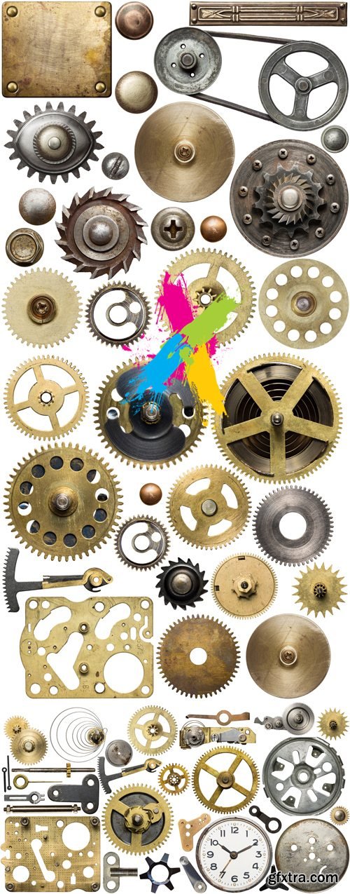 Stock Photo - Screw Heads & Gears