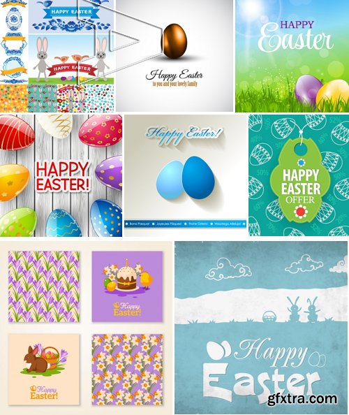 Stock Vectors - Happy Easter, 25xEPS