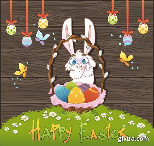 Stock Vectors - Happy Easter, 25xEPS