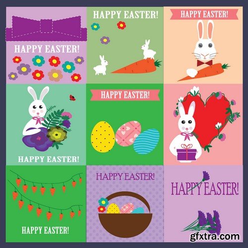 Stock Vectors - Happy Easter, 25xEPS