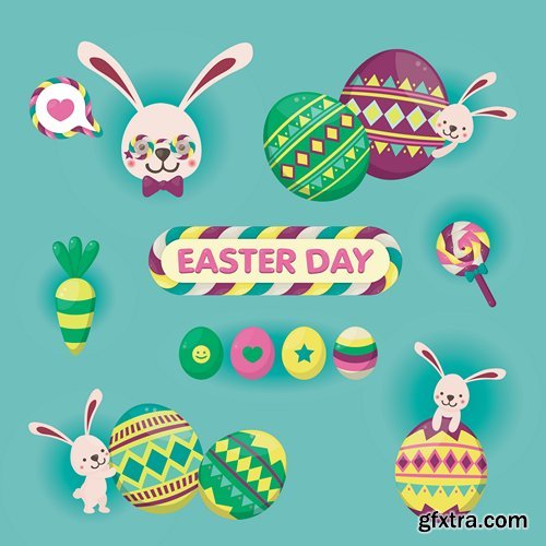 Stock Vectors - Happy Easter, 25xEPS