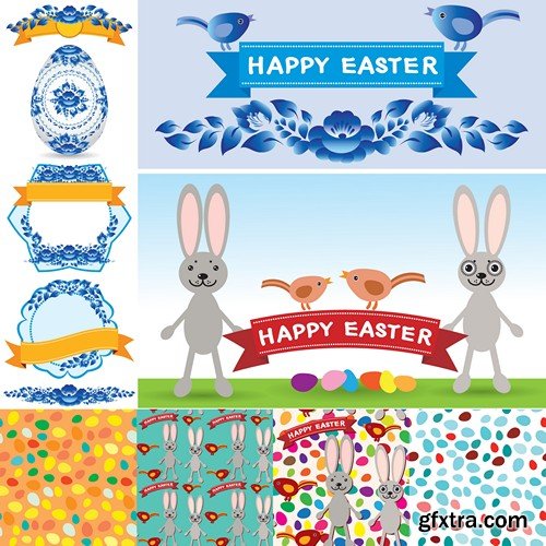 Stock Vectors - Happy Easter, 25xEPS