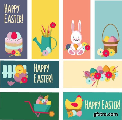 Stock Vectors - Happy Easter, 25xEPS