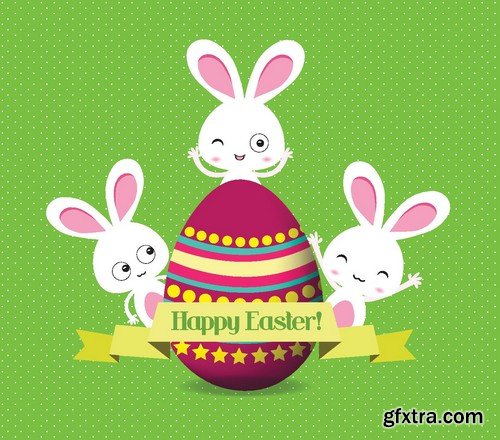 Stock Vectors - Happy Easter, 25xEPS