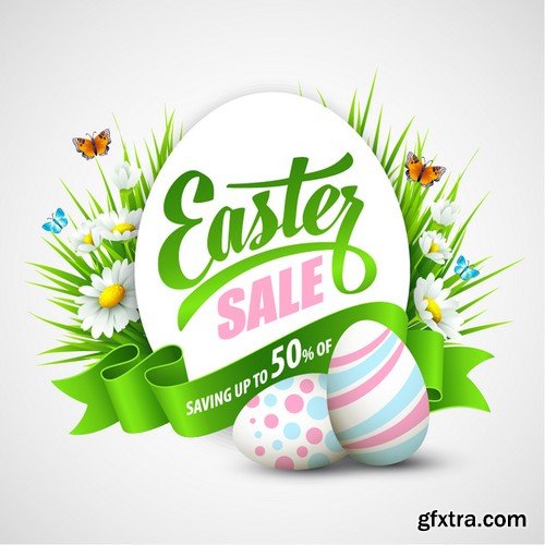 Stock Vectors - Happy Easter, 25xEPS