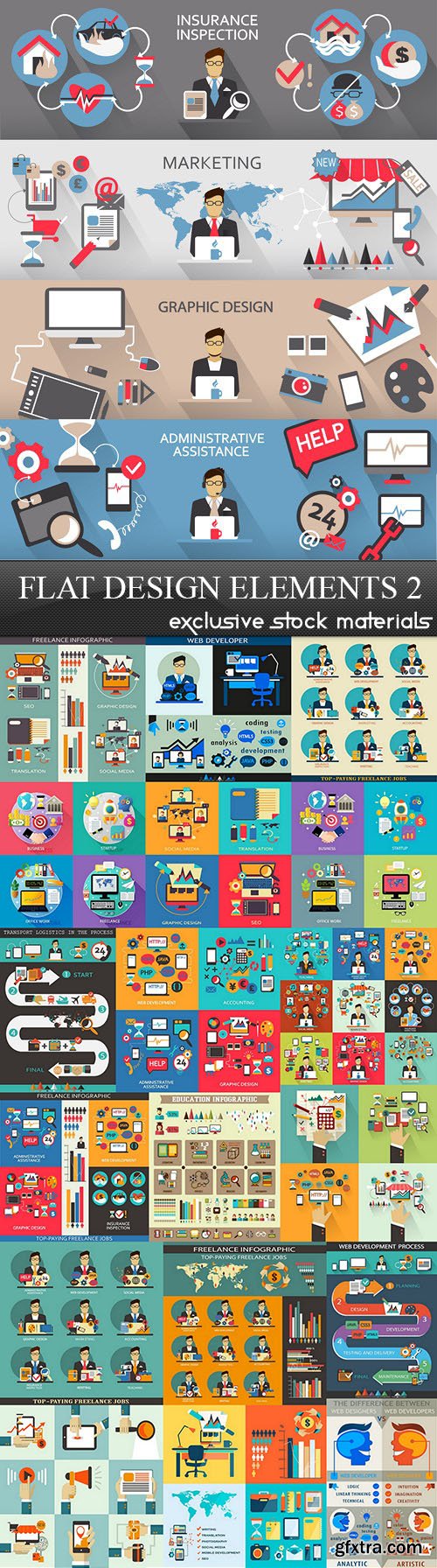 Flat Design Elements 2, 25xEPS