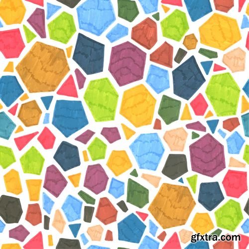 Vector - Abstract Hand-Drawn Seamless Polygonal Pattern Template