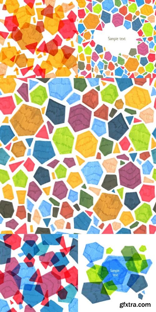 Vector - Abstract Hand-Drawn Seamless Polygonal Pattern Template