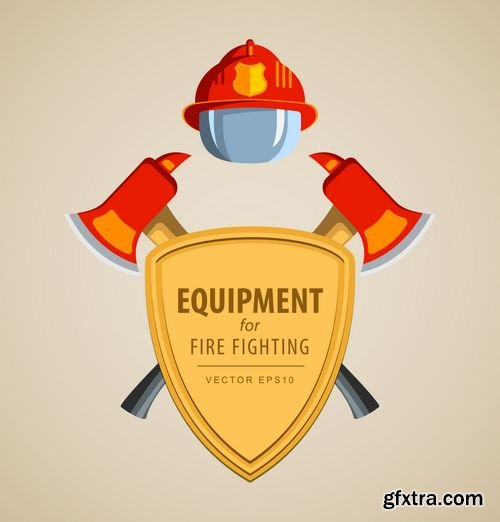 Vector - Icons of Equipment for Firefighter