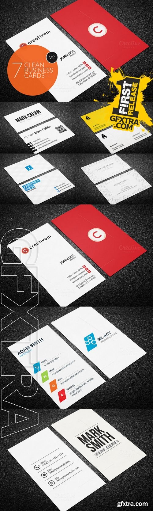 7 Clean Minimal Business Cards - V2 - CM 223016