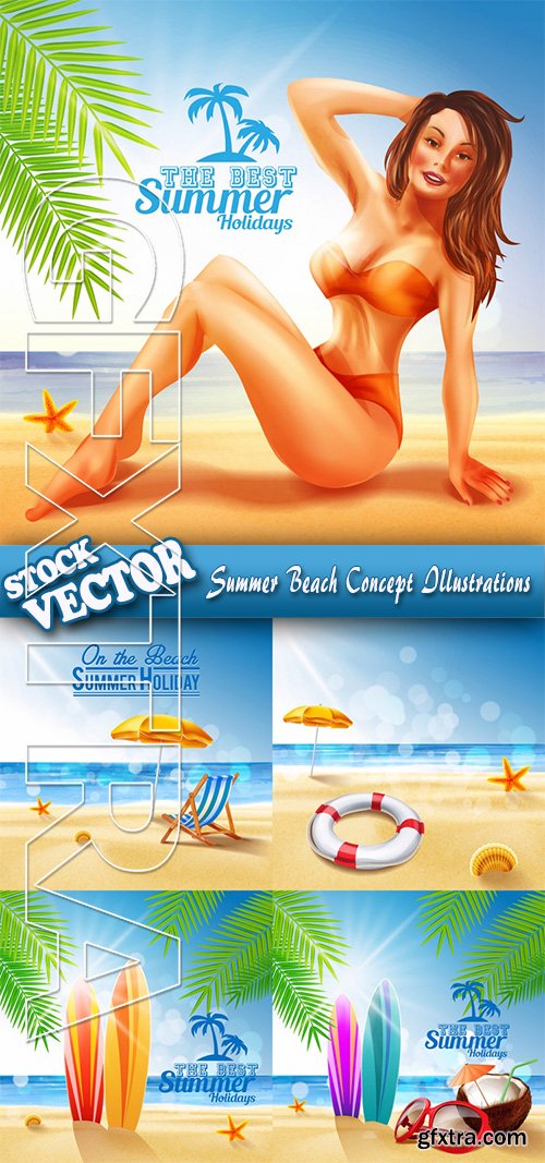 Stock Vector - Summer Beach Concept Illustrations