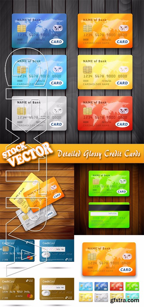 Stock Vector - Detailed Glossy Credit Cards