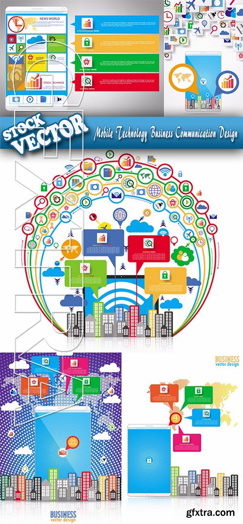 Stock Vector - Mobile Technology Business Communication Design