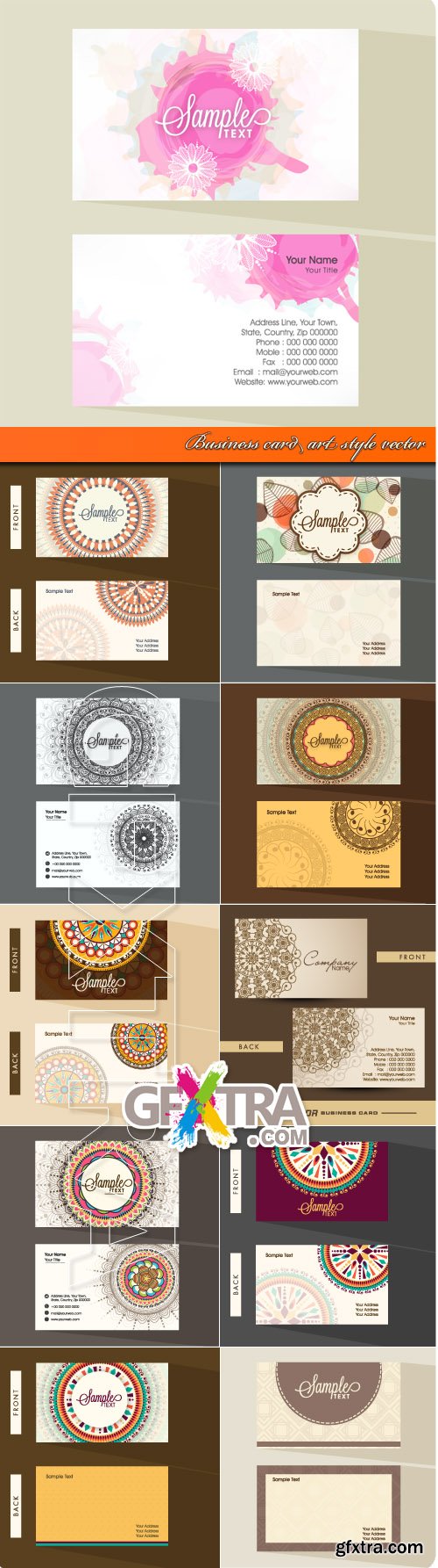 Business card art style vector