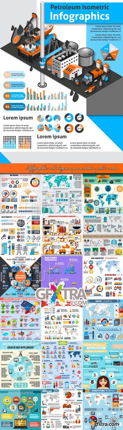 Infographic and diagram presentation poster vector