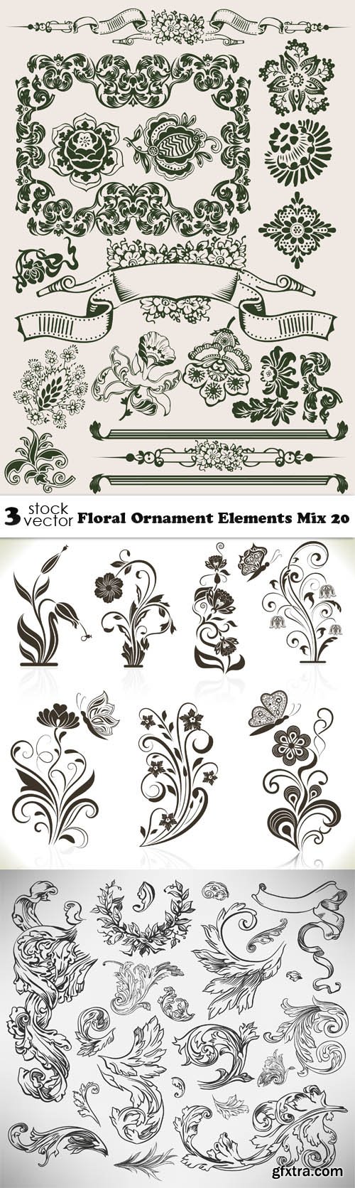 Vectors - Floral Ornament Elements Mix 20