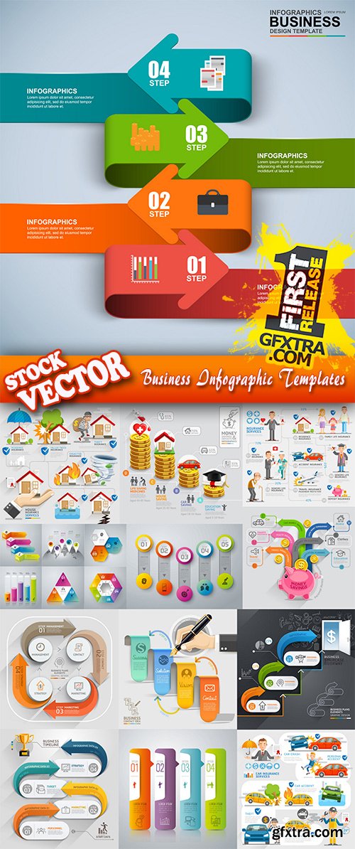 Stock Vector - Business Infographic Templates, 25EPS