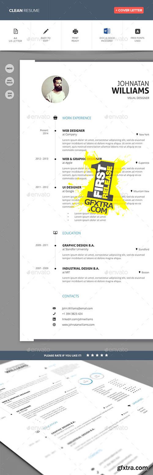 Clean Resume Vol. 2 - GraphicRiver 9536658