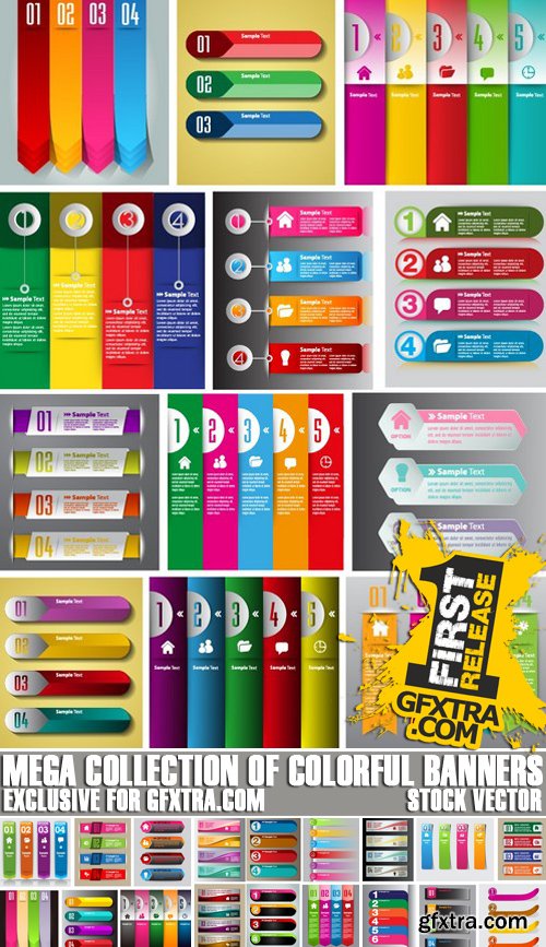 Stock Vectors - Mega Collection of colorful banners, 25xEPS