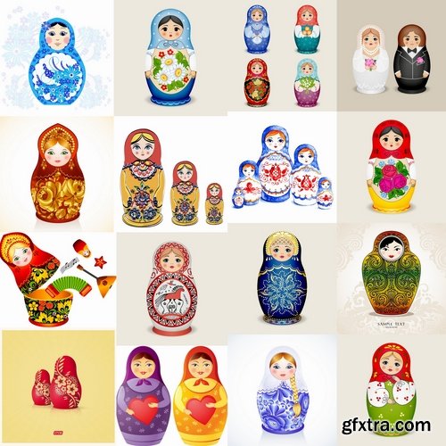 Russian matryoshka doll collection 25 Eps