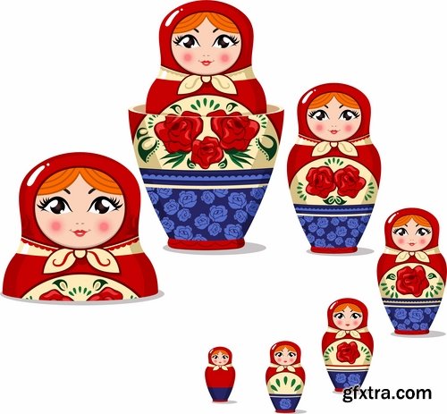 Russian matryoshka doll collection 25 Eps