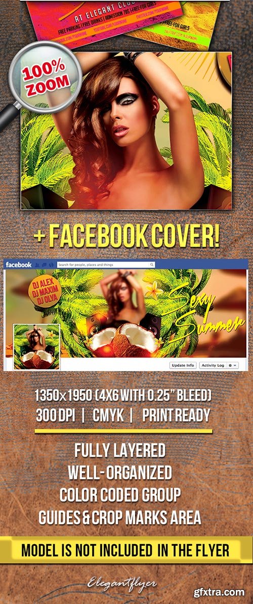 Sexy Summer Party PSD Flyer Templates + FB Cover