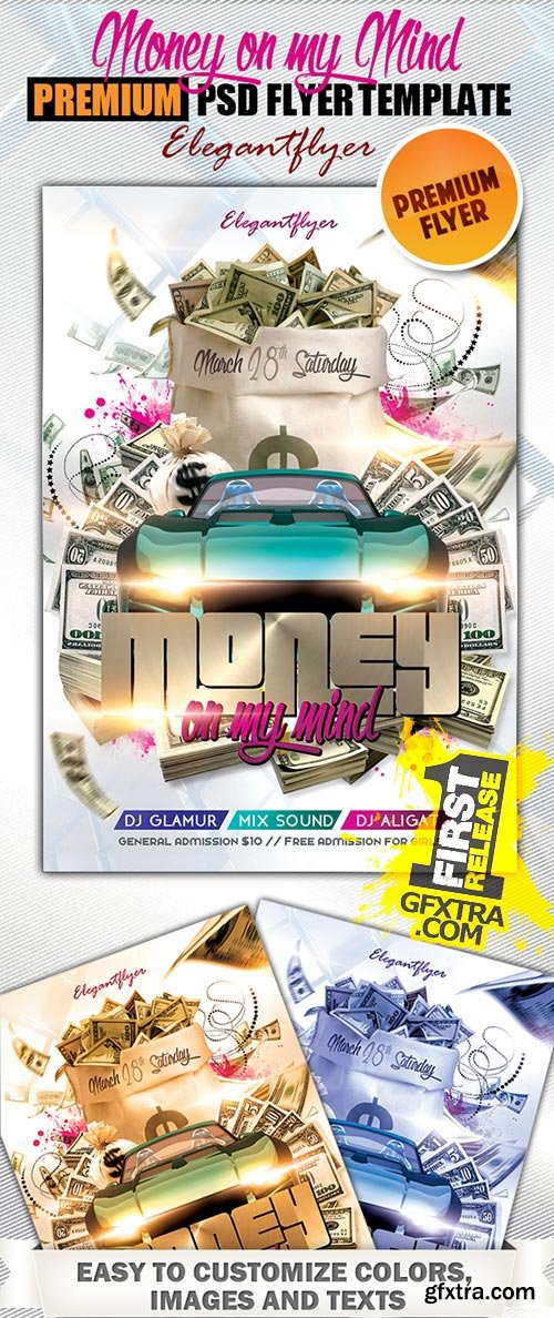 Money on my Mind Flyer PSD Template + FB Cover