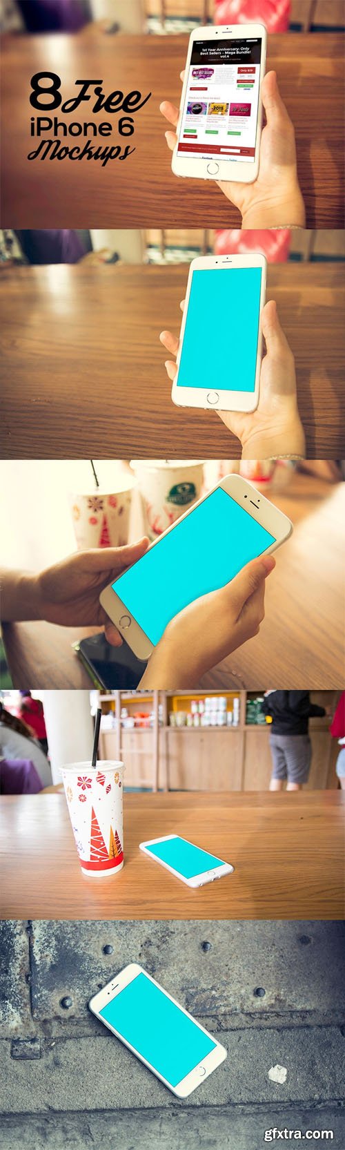 8 iPhone 6 PSD Mock-Up Templates