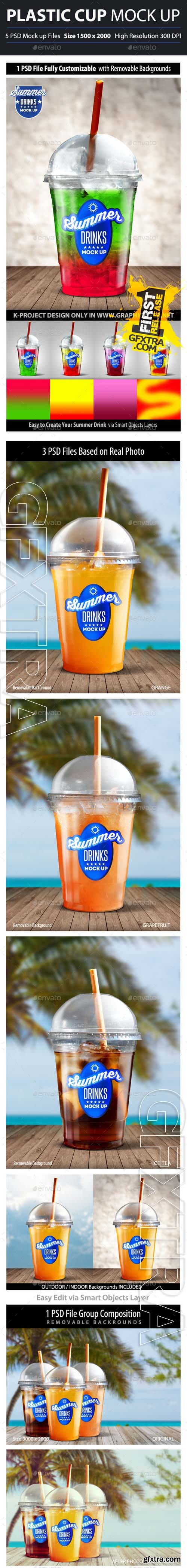 Summer Drinks Plastic Cup Mock Up - GraphicRiver 10681352